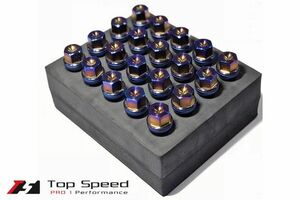 ランボルギーニ用チタン製ラグボルト M14×P1.5 20本SET ブルー (USAメーカー Top Speed PRO1製) 新品送料無料