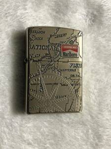 ZIPPO ジッポー オイルライター マルボロ Marlboro ADVENTURE WEST 地図 コンパス 2001年製 未使用品 懸賞品 当選品 非売品 タバコ　たばこ