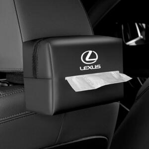 レクサス LEXUS用☆PUレザー製ティッシュケース 車用収納バッグ 車用収納ポケット 車載用防水防汚 おしゃれ シンプルカー用品 ブラック