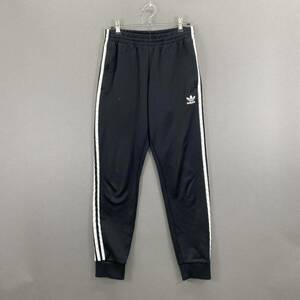 Ae28 《美品》 adidas アディダス トラックパンツ ジャージパンツ サイドライン ジョガーパンツ ロゴ ブラック Lサイズ レディース 女性服 