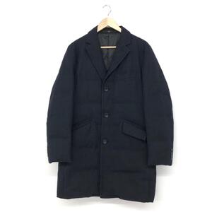 良好◆DAKS LONDON ダックスロンドン ダウンコート サイズ6◆ ネイビー ダウン90％ アルパカ混ウール メンズ ロング丈 アウター