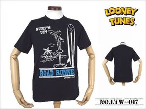 【送料無料 21%OFF】 LOONEY TUNES ルーニーテューンズ Road Runner 刺繍&プリントTシャツ LTW-017 BLACK_Mサイズ