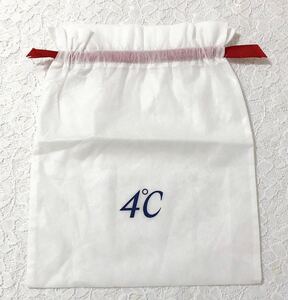 ヨンドシー「4℃」不織布製ギフト袋 (3306) 付属品 内袋 布袋 巾着袋 27×33cm ホワイト 不織布製 小物箱サイズ