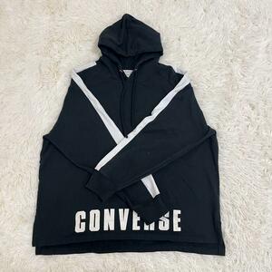 希少★converseコンバース★プルオーバー長袖パーカーLブラック ビッグロゴ