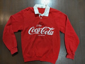 90s 当時物 Coca-Cola ラガーシャツ スウェット ロンT 日本製