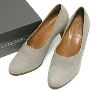 CHEMBUR ヌバック ドルフィンパンプス チェンバー ブーティ グレー size37