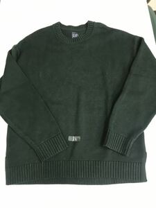 ●ＧＡＰ●新品●セーター●L●ギャップ●ニット●グリーン●綿100％●人気のデザインニット●デニムにあうセーター●濃いみどり●21●2-2