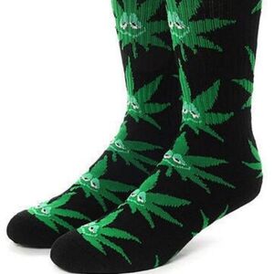 HUF ソックス　スケボー GREEN BUDDY SOCKS ブラック