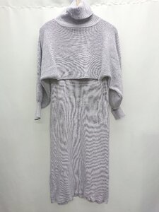 ◇ ⊇ natural couture ニット ワンピース ショート丈セーター アンサンブル サイズF ラベンダー系 レディース P