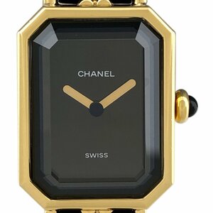 シャネル CHANEL プルミエール Mサイズ H0001 腕時計 SS レザー クォーツ ブラック レディース 【中古】