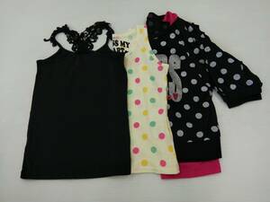 【再値下げ！即決！お買得！】★Sospita＆BACK NUMBER KIDS★子供服　カットソー＆キャミソール＆タンクトップ 130㎝　3点セット