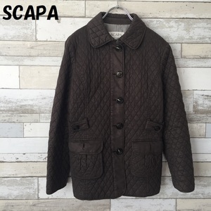 【人気】SCAPA/スキャパ キルティングジャケット ブラウン サイズ38 レディース/3339