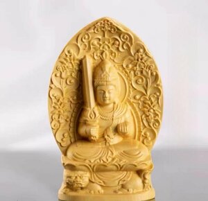 特売！ 極上の木彫 虚空蔵菩薩坐像 仏教美術 精密彫刻 木彫仏像 職人手作り 仏像 手彫り