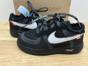 新品 未使用 nike Off-White Nike TD Air Force 1 Low Black/White 15cm BV0853-001