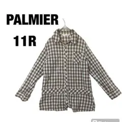 【PALMIER】長袖シャツ　長袖ブラウス　ギンガムチェックシャツ　綿100%