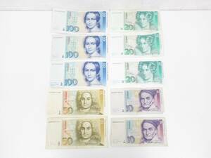 713-3 古銭祭 ドイツ 100マルクx3枚 50マルクx2枚 20マルクx3枚 10マルクx2枚 480マルク分 外貨 外国紙幣 画像をご確認ください