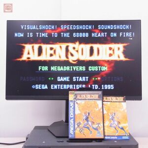 1円〜 動作品 MD メガドライブ エイリアンソルジャー ALIEN SOLDIER トレジャー セガ TREASURE SEGA 箱説付【10