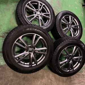 美品!!EUROTECH ガヤソリ★7J+45 PCD108-5穴 65.1φ★DUNLOP WINTERMAXX SJ8 225/60R17★プジョー3008