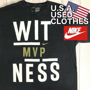 ★USA直輸入!!【NIKE ナイキ】WIT NESS MVP 半袖 Tシャツ[メンズ XL]黒 金 NBA レブロン ジェームズ 証人 #6 #23 キング バスケット K-893