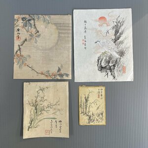 【洛座】幕末の画家 山本琴谷 帆足杏雨 他 文人画 中国山水 月 鷹 捲り＜儒者南画中国◆319-7