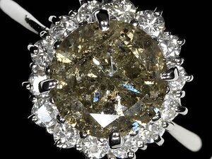 UM14204SS【1円～】新品【RK宝石】《DIAMOND》天然イエローダイヤモンド 特大2.19ct!! 極上脇石クリアダイヤ Pt900 超高級リング ダイヤ