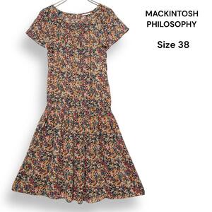 美品 MACKINTOSH PHILOSOPHY マッキントッシュフィロソフィー リバティ柄 フラワー ワンピース 38