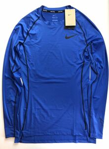 新品 送料込 NIKE PRO DRI-FIT L/S TOP XLサイズ 青 ナイキ プロ ドライフィット ロングスリーブ コンプレッション トレーニング RUN ラン