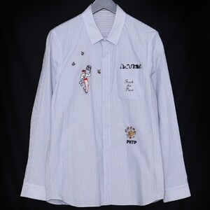 UNDERCOVERISM フロントバックストライプスデザイン長袖シャツ 2 ブルー 14401-1 アンダーカバーイズム FRON BACK STRIPED DESIGN SHIRT