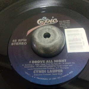 シンディ　ローパー　cyndi lauper i drove all night 89年　ep 7inch US盤　裏面 maybe he