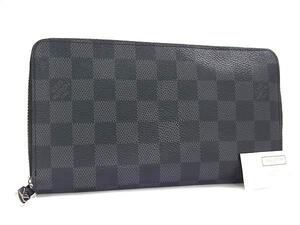 1円 LOUIS VUITTON ルイヴィトン N60111 ジッピー オーガナイザー ダミエグラフィット ラウンドファスナー 財布 ウォレット FI4213