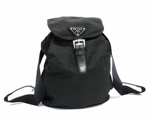 1円 ■美品■ PRADA プラダ テスートナイロン リュックサック バックパック レディース ブラック系 BK3920