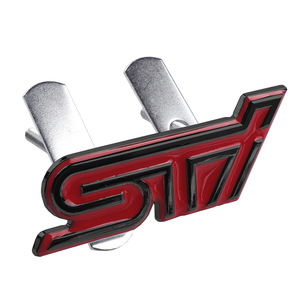 【送料込】STI 3Dエンブレム (Fグリル用) レッド／ブラック　縦3.6cm×横9.3cm 金属製 スバル　