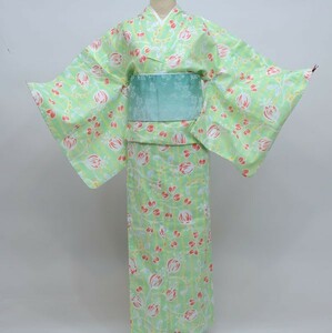 浴衣 単品 仕立て上がり 女性用 キスミス 綿100％ 適合身長155-168cm ゆかた単品 花柄 現代柄 新品（株）安田屋 NO25377