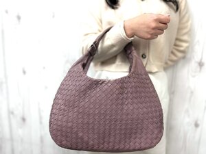 美品 BOTTEGAVENETA ボッテガヴェネタ イントレチャート ハンドバッグ ショルダーバッグ バッグ レザー ダスティパープル 79203