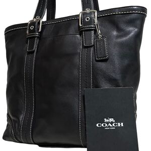 1円～【入手困難品】定価10万円 コーチ COACH トートバッグ ビジネスバッグ ブリーフケース A4 2way レザー メンズ レディース ブラック 黒