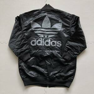 90s Adidas アディダス ビッグトレフォイル ロング丈 ジャケット MA1タイプ L-O