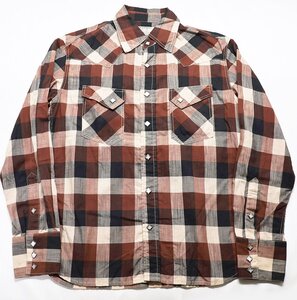 THE FLAT HEAD (フラットヘッド) CHECK WESTERN SHIRT / チェックウエスタンシャツ 美品 レッド size 38