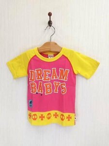 KU0668 ○送料無料 古着 DREAM BABYS ドリームベビーズ 半袖 Tシャツ サイズ100cm ピンク キッズ 男女兼用 プリント柄 薄手