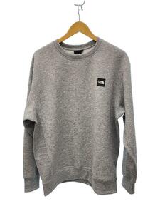 THE NORTH FACE◆SQUARE LOGO CREW_スクエアロゴクルー/XL/ポリエステル/GRY//