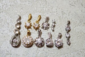 B2250 キュービックジルコニア ネックレス ペンダント 11点 アクセサリー 大量 まとめて おまとめ まとめ売り ジルコニア CZ SILVER含む