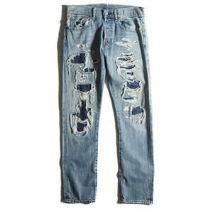 K8746f41　■Denim&Supply Ralph Lauren デニム&サプライ ラルフローレン■　ダメージ加工 スリムデニムパンツ ブルー 31 / シーズンレス