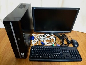 動作品　Windows vista 自作PC　モニター　エイサー　19インチ　キーボード マウス ケーブル　デスクトップ スレキズヨゴレ等あり hdd 1tb