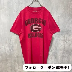 古着 used　GEORGIA BULLDOGS 　アメフト　半袖オフィシャルプリントTシャツ　赤　スポーツ　レトロ