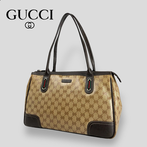 ■GUCCI グッチ■ GGクリスタル シェリーライン コーティングキャンバス ショルダーバック 肩掛け 293599