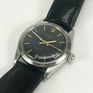 vintage ROLEX OYSTER ヴィンテージ　ロレックス オイスタープレシジョン 手巻 メンズ 腕時計　アンティーク 黒金　稼動品