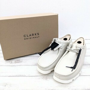 未使用品 Clarks クラークス WALLABEE ワラビー GORE-TEX ゴアテックス US9.5 27.5cm 防水 ホワイト系 GTX ホワイトレザー