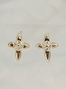 k18yg★天然ダイヤ0.12ct☆ピアス☆23