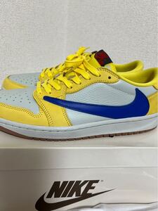 希少 本物 真贋鑑定済 NIKE JORDAN 1 RETRO LOW OG ×TRAVIS SCOTT／ナイキ×トラヴィススコット ／Canary 28.0cm