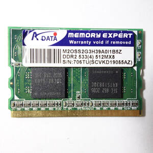 ADATA MicroDIMM PC2-4200 512MB M2OSS2G39A0I1B5Z ( DDR2-533 GREEN HOUSE グリーンハウス )