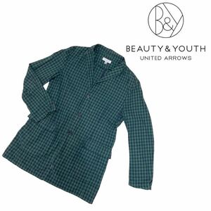 a88 BEAUTY&YOUTH UNITED ARROWS ビューティ＆ユース ユナイテッドアローズチェック柄 チェック 長袖 シャツ トップス 緑系 レディース ♪